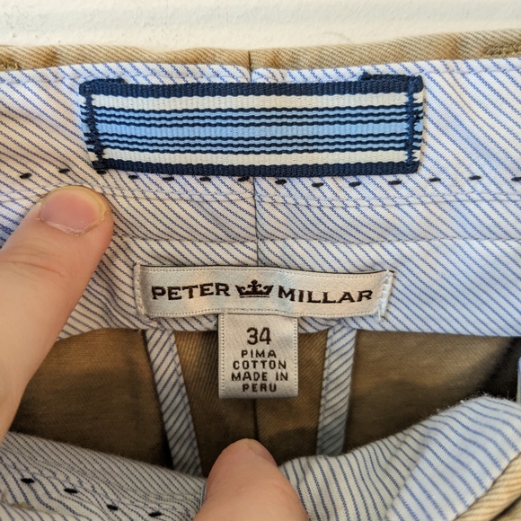 Peter Millar Pima Cotton Nantucket Chino Shorts in Faded Khaki - Picture 4 of 5